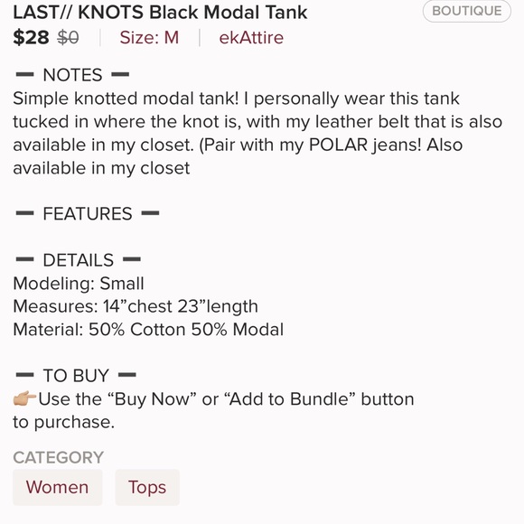 ❄️SALE❄️ Knots Black or White Modal Tanks - Picture 6 of 6